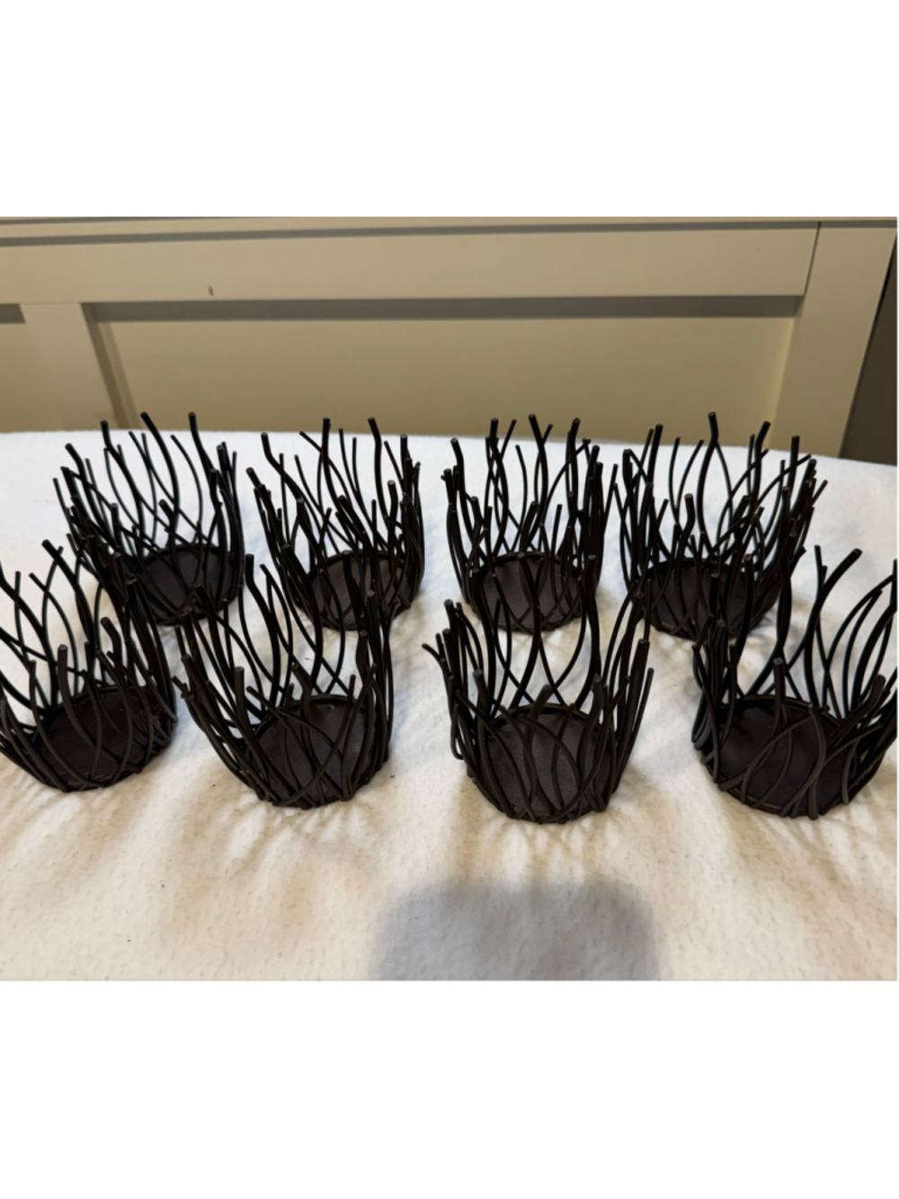 Unbranded Rustic/Tiki Metal Votive Candle Holder Set of 8, Bronze